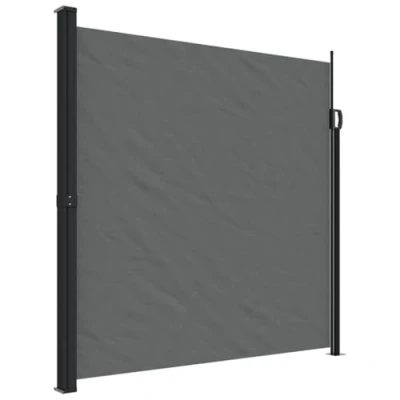 Imagen de vidaXL Toldo Lateral Retráctil, Pantalla de Privacidad, Mosquitera Impermeable, Sombrilla para Jardín Balcón Patio Terraza, Gris Antracita 200x600 cm