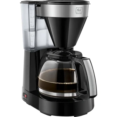 Imagen de Melitta 1023 04 Easy Top Cafetera de filtro con jarra vidrio, capacidad 10 tazas (125 ml) negro/acero inoxidable