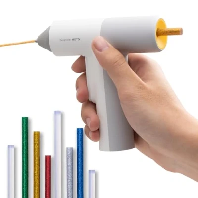 Imagen de HOTO Pistola de Silicona Caliente,Pistola Pegamento Caliente Calentamiento Rápido 30S, 3000mAh Batería Recargable por USB C,Con 40PCS Barras,Para Bricolaje Arte,Empaques,Reparaciones y en El Hogar