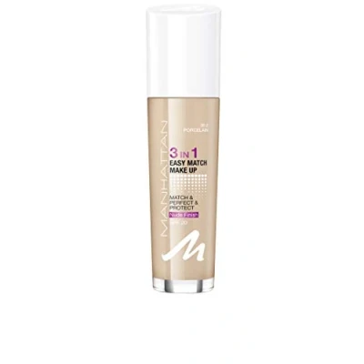 Imagen de Manhattan 3 en 1 Easy Match Make Up, base sin aceite para una tez impecable, color 30,2 porcelain, 30 ml