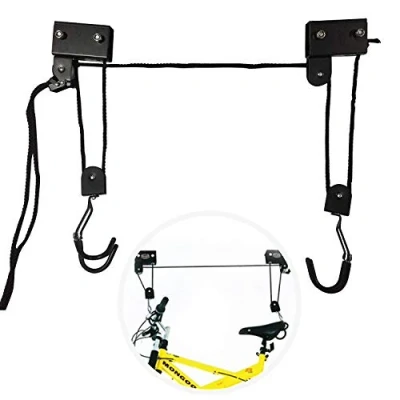 Imagen de EXLECO elevador de techo para bicicleta 57 kg Soporte Bicicletta Universal con Gancho y Freno Bicicletas Yacht