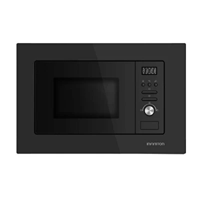 Imagen de Microondas integrable Infiniton IMW 20BTN, 800 W, Grill 1000W, 20 l, Encastrable con Marco Incluido, Negro