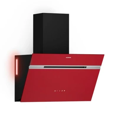 Imagen de Klarstein Alina 60 campana extractora 60cm cocina decorativa, 600 m3/h, clase A, panel táctil, LED, 63 dB, rojo, ducto &amp; recirculación