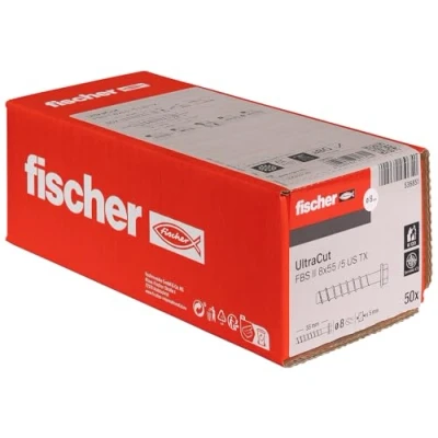 Imagen de fischer tornillo directo para hormigón con cabeza hexagonal Torx 40 ULTRACUT FBS II 8x55 5/ US TX en caja de 50 uds., el metálico es mejor anclaje certificado
