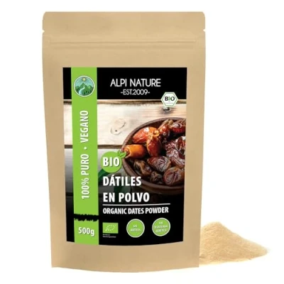 Imagen de Azúcar de dátil orgánico (500g), polvo cultivo controlado, sin gluten, lactosa, dátiles molidos, probado en laboratorio, vegano