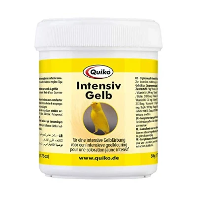 Imagen de Quiko Intensive Amarillo 100g Alimento complementario para pájaros con Factor la coloración Amarilla intensiva y intensificación del Color Plumaje