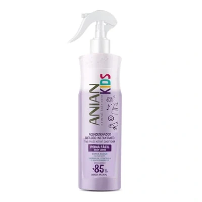 Imagen de ANIAN KIDS Acondicionador Bifásico Peina Fácil, 400 ml, Ideal para Niños, sin Aclarado, Desenreda y Facilita el Peinado, Suavidad Brillo Instantáneo