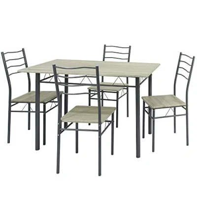 Imagen de VS Venta stock Conjunto Mesa y 4 sillas Comedor Lima Roble/Gris, 110 cm x 70 76 cm, Estructura metálica