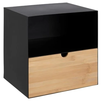 Imagen de AC Design Furniture Jeppe mesita de Noche, Metal, Negro, 5.2