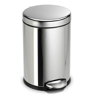Imagen de simplehuman CW1851CB cubo redondo con pedal, acero pulido, 4,5 L
