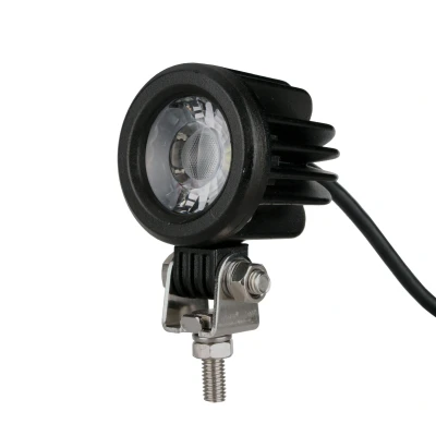 Imagen de TECH WLC22 Faro de carretera en soporte cojinete LED negro transparente redondo 12, 24, 32V para luz trabajo (LED)