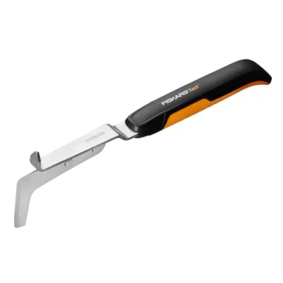 Imagen de Fiskars Pequeño Cuchillo Escardador para eliminar malas hierbas y musgo, Negro/Naranja, 1027045