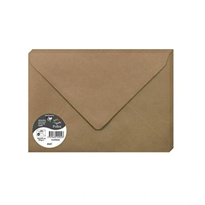 Imagen de Clairefontaine 29002C, Pack de 20 sobre, Pollen, 16,2 x 22, 9 cm 120g, Marrón Kraft