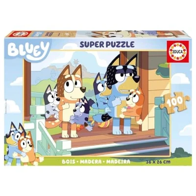 Imagen de Educa 100 Bluey Madera Puzzle Infantil de con Piezas. Medida aproximada una Vez montado 36 x 26 cm. Recomendado a Partir 6 años (19967)