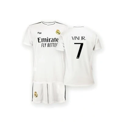Imagen de Real Madrid Conjunto Camiseta y Pantalón Primera Equipación Temporada 24/25, Vini Jr., Niños 10 Años, Replica con Licencia Oficial