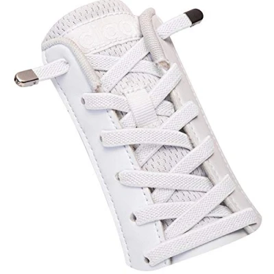 Imagen de SULPO Cordones elásticos sin atar, elásticos, con cierre de metal., color Blanco, talla Einheitsgröße