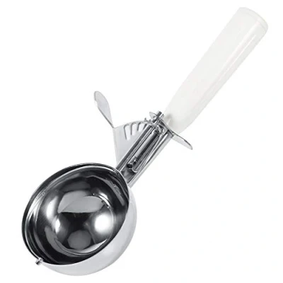 Imagen de Cuchara de helado práctica fruta acero inoxidable con mango plástico Herramienta cocina (Color : White 8cm)