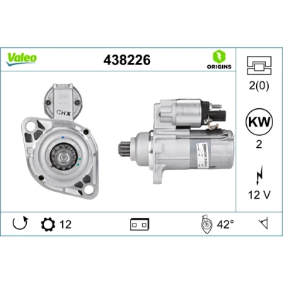 Imagen de VALEO NEW ORIGINAL PART 438226 Motor de arranque 12 2 VOLKSWAGEN: Touran I, Transporter 5 Bus, Passat B6 Berlina, SEAT: Leon II Hatchback, Altea