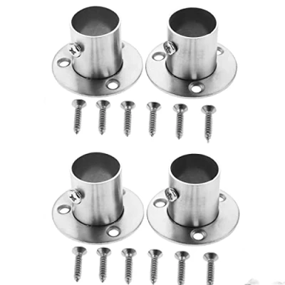 Imagen de Hicello 4 piezas bridas de acero inoxidable para armario, tubería, soporte y soporte, conexión entre tuberías, barra ropa 22mm