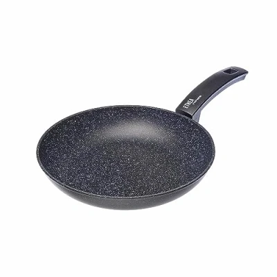 Imagen de Moneta Sartén Etnea con Superficie de Piedra Antiadherente y Revestimiento Antirayaduras, Mayoría Las Cocinas, Apta para el Lavavajillas, Diámetro 26 cm, Aluminio, Negro