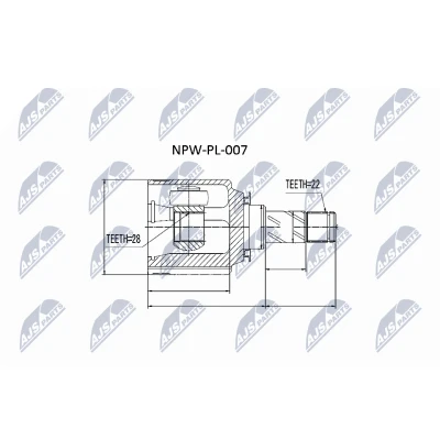 Imagen de NTY NPW PL 007 Junta Homocinética Caja de cambios manual, Transmisión automática Eje delantero, izquierda, derecha, lado engranaje