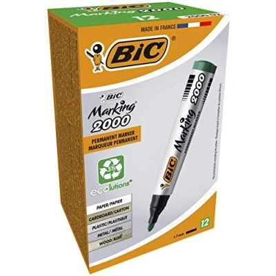 Imagen de BIC Marking 2000 Ecolutions Caja de 12 marcadores permanentes, 12, color verde