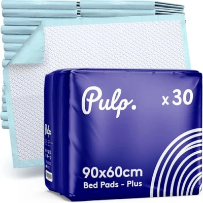 Imagen de 30 Almohadillas Protectoras Desechables para incontinencia de 90 cm x 60 Alfombrillas Impermeables absorbentes colchones, sofá y Silla niños, Adultos Ancianos