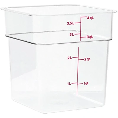 Imagen de Cambro 4SFSCW135 CamSquare Contenedor de Almacenamiento Alimentos Cuadrado (4 Cuartos, Policarbonato, NSF)