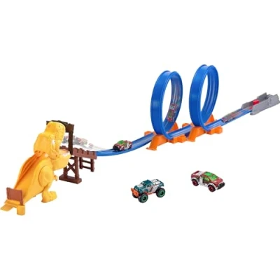 Imagen de Zuru Pista Metal Machines Dinosaurio, con 2 loopings, inlcuye 1 Coche 40x30x8cm