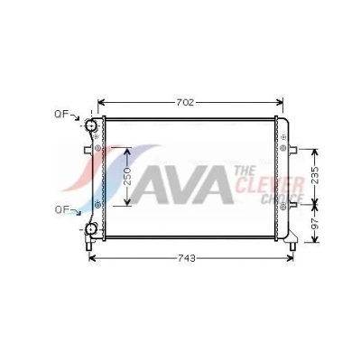 Imagen de PRASCO VN2204 Radiador, refrigeración del motor Aluminio 650 415 23 Con acoplamientos rápidos Aletas unidas mecánicamente