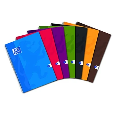 Imagen de Oxford Oficina Clásico Juego de 10 cuadernos con espiral y azulejos pequeños, 21 x 29,7 cm, 100 páginas, surtido: colores aleatorios