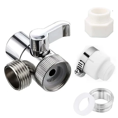 Imagen de Divisor de grifo desviador válvula fregadero latón para cocina o baño, a manguera, adaptador grifo, parte divisora M22 x M24 (estilo A)