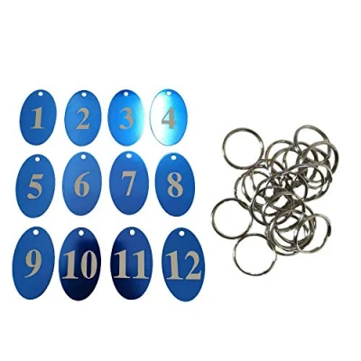 Imagen de Sourcemall Etiquetas numeradas de aleación aluminio con llavero (azul, 1 25)