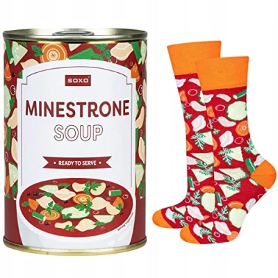 Imagen de soxo Sopa En Lata Calcetines Mujer Divertidos Regalos Para Hombre Originales Regalo Colores 35 40 Minestrone Soup