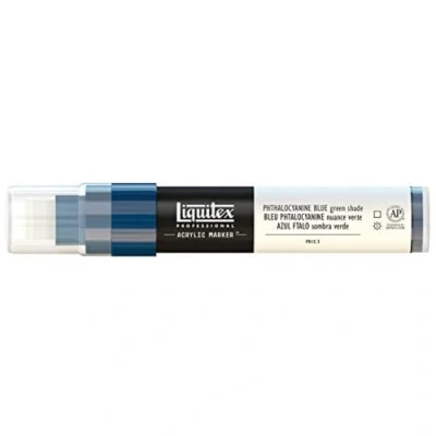 Imagen de Liquitex Rotulador de Pintura acrílica, Punta Ancha, Azul ftalo (Sombra Verde), 15 mm