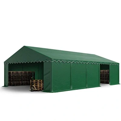 Imagen de TOOLPORT Carpa almacén 5x10 m PVC 700 N Impermeable Verde Oscuro de Almacenamiento