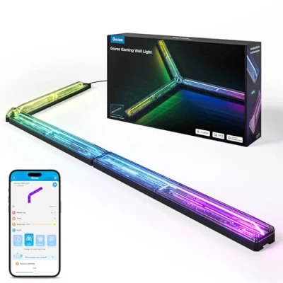 Imagen de Govee LED Gaming Glide Aplique de Pared, RGBIC con Formas y Colores Estilo Cyberpunk DIY, Más 60 Efectos Escena, Luz Inteligente Compatible Matter Alexa, 3 piezas 1 esquina