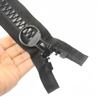 Imagen de YaHoGa 100 cm #20 super grandes separación cremalleras de plástico color negro resistentes para coser Abrigo tienda (100 cm)