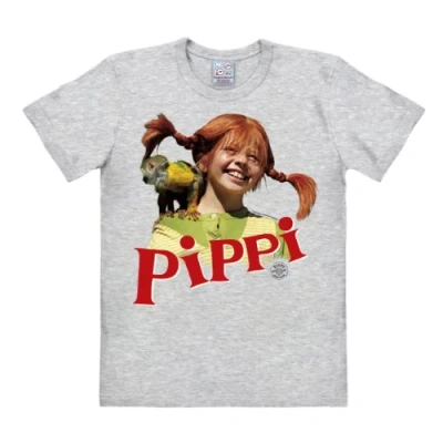 Imagen de Logoshirt Camiseta Pippi Calzaslargas y Señor Nilsson Långstrump and Herr con Cuello Redondo Gris Vigoré Diseño Original Licencia, Talla XL