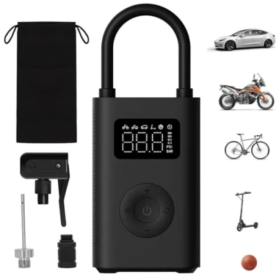 Imagen de Xiaomi Compresor de aire eléctrico portátil, inflador neumáticos 150 PSI para coche, scooter, bicicleta y bolas, inalámbrico con detección presión digital
