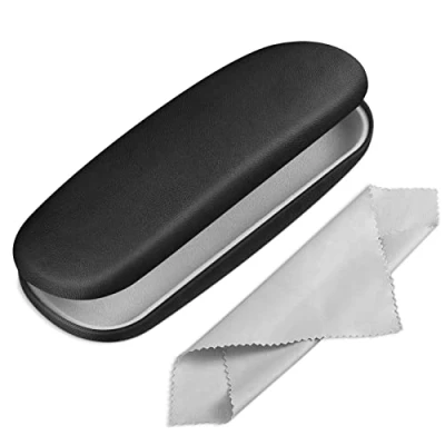 Imagen de Fintie Funda Gafas Rigida, Portátil Cuero y Sintético Estuche Rigido con Pañuelo Limpia para Mujeres Hombres