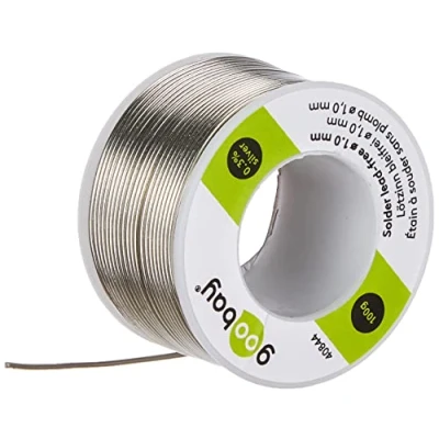Imagen de Goobay 40844 Estaño para soldar sin plomo; ø 1,0 mm, 100 g de soldadura marca respetuosa con el medio ambiente un contenido plata (Ag) 0,3%