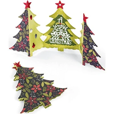 Imagen de Sizzix Thinlits Juego de troqueles (6 unidades), diseño árbol Navidad
