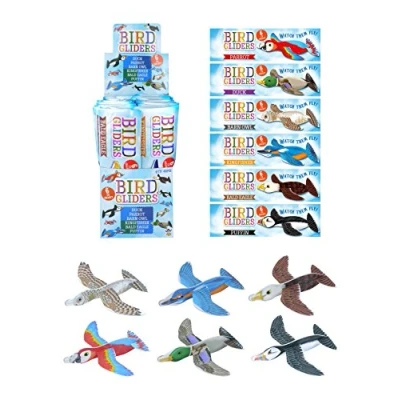 Imagen de Henbrandt 12 planeadores de aviones pájaros 16 cm, bolsa cumpleaños/fiesta [Juguete] rellenos bolsas fiesta para niños, deslizadores juguetes, premios niños