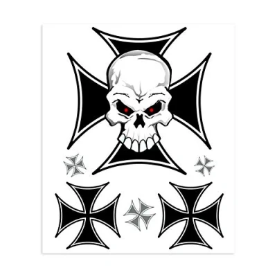 Imagen de 4R Quattroerre.it 32129 Adhesivo con diseño de Calavera y Cruz (10 x 12 cm)