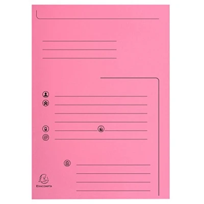 Imagen de Exacompta 334003E Lote de 25 Subcarpetas Super 250 Contacto Impresas y con 2 Solapas, Color Rosa