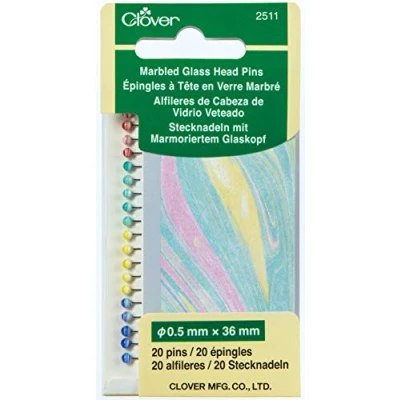 Imagen de clover Alfileres de Cabeza Cristal mármol, Multicolor, 11.5 x 6.3 0.4 cm