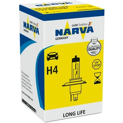 Imagen de NARVA 488893000 Lámpara, faro de carretera H4 12V 60/55W Halógena VOLKSWAGEN: Multivan 5 (7HM, Beetle Hatchback, Caddy 3, SEAT: Ibiza Alhambra I