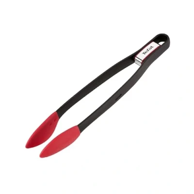 Imagen de Tefal Pinzas de cocina K2060714 plástico termo resistente, punta silicona, resistente a manchas, fácil lavar negro/rojo