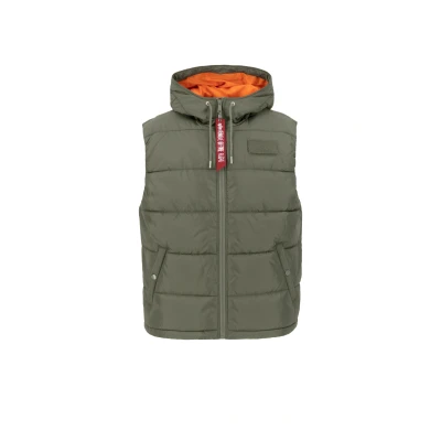 Imagen de Alpha Industries Hooded Puffer Chaleco, Hombre, Talla: Medium, Sage green